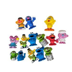 Sesame Street Figures Set of 14 Burt Ernie Elmo Big Bird Cookie Monster Oscar